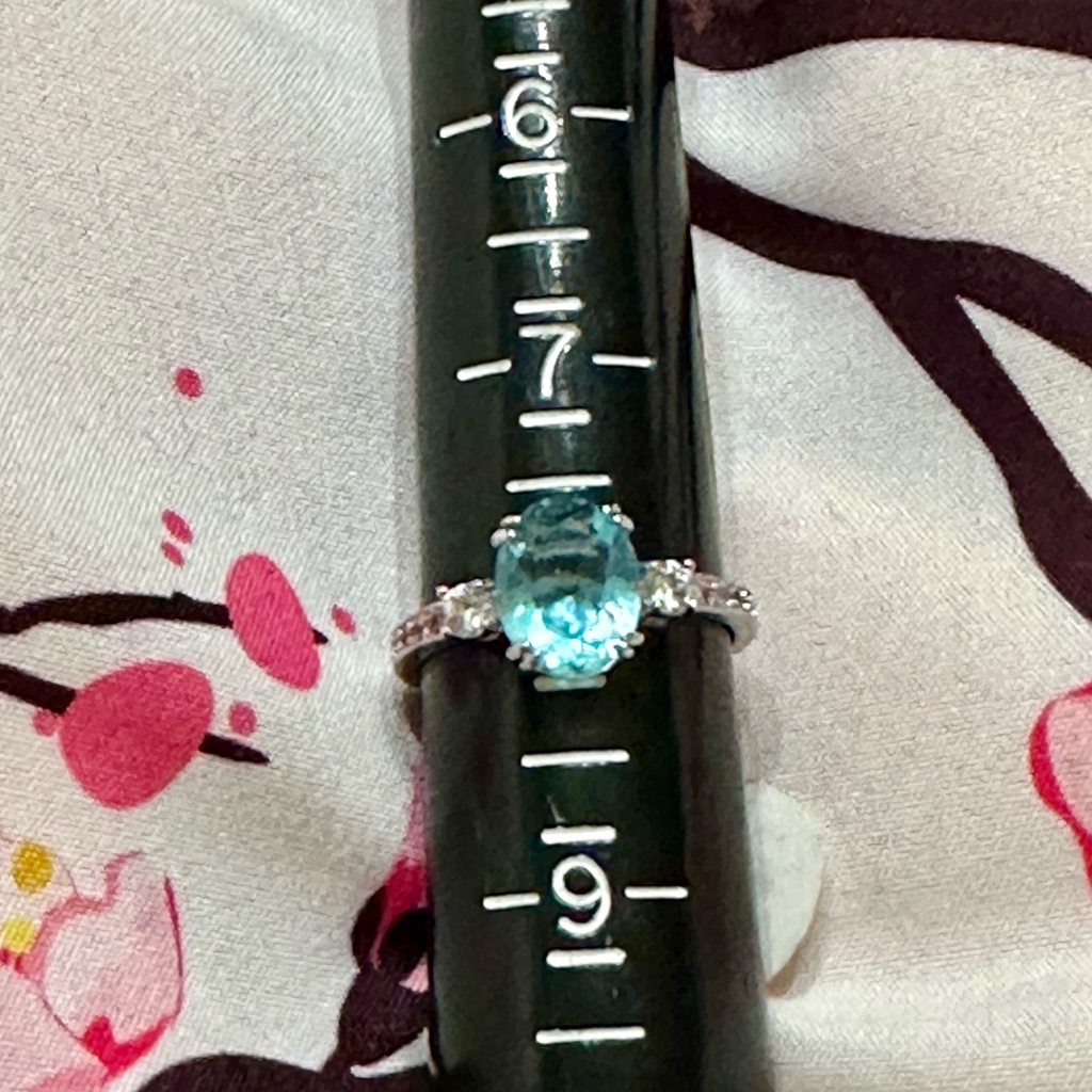 Fragrant Jewels Silver Ring With Aqua Gem